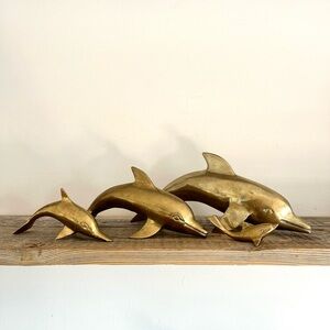 Brass Dolphin sculptures Set of 4